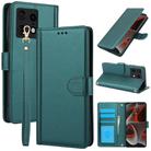 For Motorola Edge 50 Pro Skin Feel Pure Color Card Slots Leather Phone Case with Dual Lanyard(Green) - 1