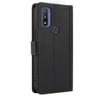 For Motorola G Pure Skin Feel Pure Color Card Slots Leather Phone Case with Dual Lanyard(Black) - 3