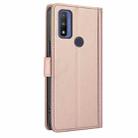 For Motorola G Pure Skin Feel Pure Color Card Slots Leather Phone Case with Dual Lanyard(Rose Gold) - 3