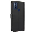 For Motorola Moto G Play 2023 Skin Feel Pure Color Card Slots Leather Phone Case with Dual Lanyard(Black) - 3