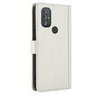 For Motorola Moto G Power 2022 Skin Feel Pure Color Card Slots Leather Phone Case with Dual Lanyard(White) - 3