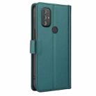 For Motorola Moto G Power 2022 Skin Feel Pure Color Card Slots Leather Phone Case with Dual Lanyard(Green) - 3