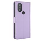 For Motorola Moto G Power 2022 Skin Feel Pure Color Card Slots Leather Phone Case with Dual Lanyard(Purple) - 3