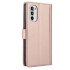 For Motorola Moto G Stylus 5G 2022 Skin Feel Pure Color Card Slots Leather Phone Case with Dual Lanyard(Rose Gold) - 3