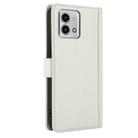 For Motorola Moto G Stylus 5G 2023 Skin Feel Pure Color Card Slots Leather Phone Case with Dual Lanyard(White) - 3