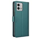 For Motorola Moto G Stylus 5G 2023 Skin Feel Pure Color Card Slots Leather Phone Case with Dual Lanyard(Green) - 3