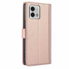 For Motorola Moto G Stylus 5G 2023 Skin Feel Pure Color Card Slots Leather Phone Case with Dual Lanyard(Rose Gold) - 3