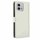 For Motorola Moto G Stylus 2023 Skin Feel Pure Color Card Slots Leather Phone Case with Dual Lanyard(White) - 3