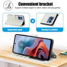 For Motorola Moto G24 / Moto G04 Skin Feel Pure Color Card Slots Leather Phone Case with Dual Lanyard(White) - 3