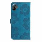 For Samsung Galaxy A07 5G Flower Embossing Pattern Leather Phone Case(Blue) - 3