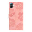 For Samsung Galaxy A07 5G Flower Embossing Pattern Leather Phone Case(Pink) - 3