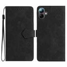 For Samsung Galaxy A07 5G Flower Embossing Pattern Leather Phone Case(Black) - 1