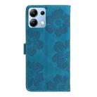 For Redmi Note 13 4G Flower Embossing Pattern Leather Phone Case(Blue) - 3