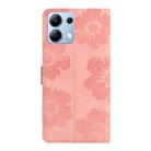 For Redmi Note 13 4G Flower Embossing Pattern Leather Phone Case(Pink) - 3