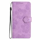 For Redmi Note 14 4G Flower Embossing Pattern Leather Phone Case(Purple) - 2