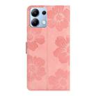 For Redmi Note 14 4G Flower Embossing Pattern Leather Phone Case(Pink) - 3