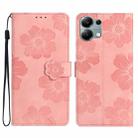 For Redmi Note 13 Pro 4G Flower Embossing Pattern Leather Phone Case(Pink) - 1