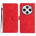 For Redmi 14C 4G Flower Embossing Pattern Leather Phone Case(Red) - 1