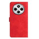 For Redmi 14C 4G Flower Embossing Pattern Leather Phone Case(Red) - 3