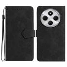 For Redmi 14C 4G Flower Embossing Pattern Leather Phone Case(Black) - 1