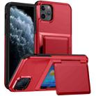 For iPhone 11 Pro Max Card Slot Holder Phone Case(Red) - 1