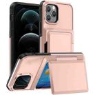 For iPhone 12 Pro Max Card Slot Holder Phone Case(Rose Gold) - 1