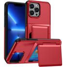 For iPhone 13 Pro Max Card Slot Holder Phone Case(Red) - 1