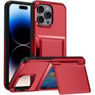 For iPhone 14 Pro Max Card Slot Holder Phone Case(Red) - 1