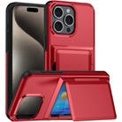 For iPhone 15 Pro Max Card Slot Holder Phone Case(Red) - 1