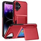 For iPhone 16 Plus Card Slot Holder Phone Case(Red) - 1