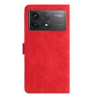 For Xiaomi Poco F6 Pro Flower Embossing Pattern Leather Phone Case(Red) - 3