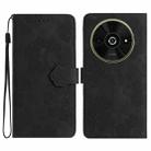 For Xiaomi Poco C61 Flower Embossing Pattern Leather Phone Case(Black) - 1