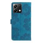 For Xiaomi Poco X6 Flower Embossing Pattern Leather Phone Case(Blue) - 3
