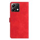 For Xiaomi Poco X6 Flower Embossing Pattern Leather Phone Case(Red) - 3