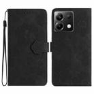 For Xiaomi Poco X6 Flower Embossing Pattern Leather Phone Case(Black) - 1