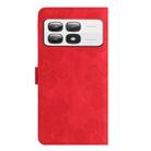 For Xiaomi 14T Pro Flower Embossing Pattern Leather Phone Case(Red) - 3