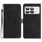 For Xiaomi 14T Pro Flower Embossing Pattern Leather Phone Case(Black) - 1