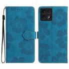 For Xiaomi 14T Flower Embossing Pattern Leather Phone Case(Blue) - 1