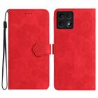 For Xiaomi 14T Flower Embossing Pattern Leather Phone Case(Red) - 1