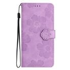 For Sharp Basio active SHG09 Flower Embossing Pattern Leather Phone Case(Purple) - 2