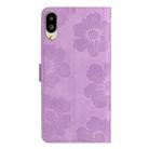 For Sharp Basio active SHG09 Flower Embossing Pattern Leather Phone Case(Purple) - 3