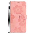 For Sharp Basio active SHG09 Flower Embossing Pattern Leather Phone Case(Pink) - 2
