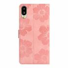 For Sharp Basio active SHG09 Flower Embossing Pattern Leather Phone Case(Pink) - 3