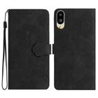 For Sharp Basio active SHG09 Flower Embossing Pattern Leather Phone Case(Black) - 1