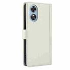 For OPPO A17 4G Global / A17k Skin Feel Pure Color Card Slots Leather Phone Case with Dual Lanyard(White) - 3