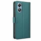 For OPPO A17 4G Global / A17k Skin Feel Pure Color Card Slots Leather Phone Case with Dual Lanyard(Green) - 3