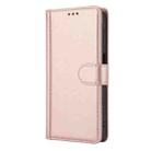 For OPPO A17 4G Global / A17k Skin Feel Pure Color Card Slots Leather Phone Case with Dual Lanyard(Rose Gold) - 2