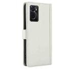 For OPPO A36 4G / A76 4G / A96 4G / K10 4G Skin Feel Pure Color Card Slots Leather Phone Case with Dual Lanyard(White) - 3