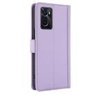 For OPPO A36 4G / A76 4G / A96 4G / K10 4G Skin Feel Pure Color Card Slots Leather Phone Case with Dual Lanyard(Purple) - 3