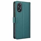 For OPPO A38 4G Global / A18 4G Skin Feel Pure Color Card Slots Leather Phone Case with Dual Lanyard(Green) - 3
